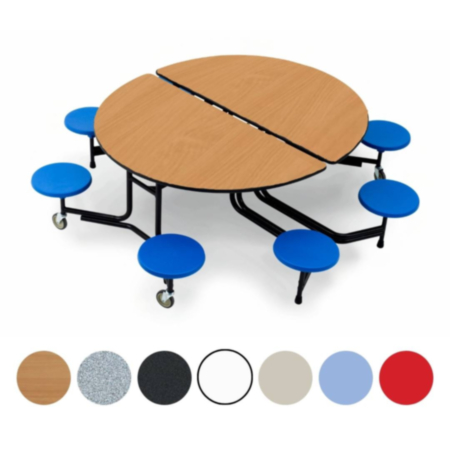 Sico 8 Seater Oval Mobile Folding School Lunch Table and Chairs Set