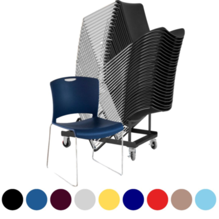 Mogo Jasper Polypropylene Skid Base Stacking Chair