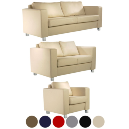 Sapphire Vinyl Office Sofa with Arms