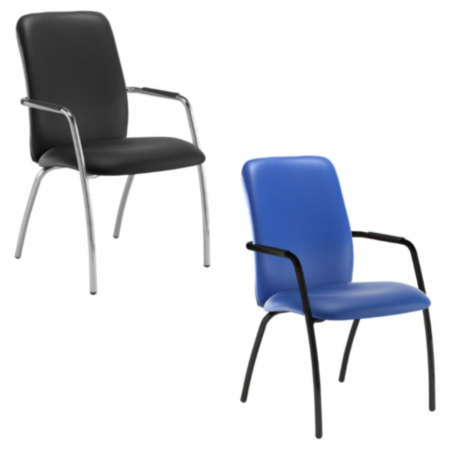 Tuba Straight Frame Conference Chair with Full Vinyl Upholstery