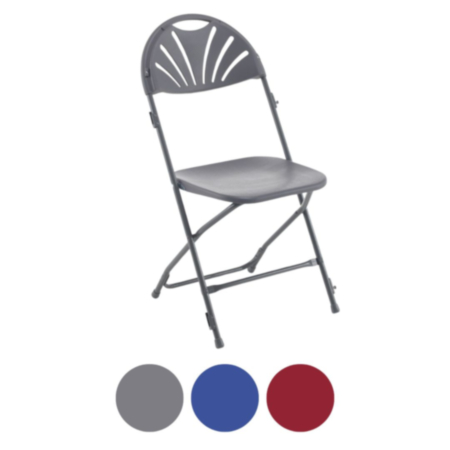 Titan Fan Back Folding Chair with Linking Unit and Metal Frame