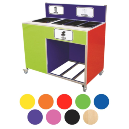 Primary School Canteen Collection and Clearing Trolley Standard Double