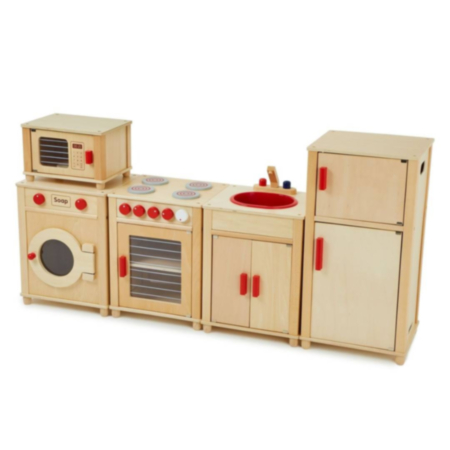 Early Years Natural Wood Play Kitchen - 5 Piece Set