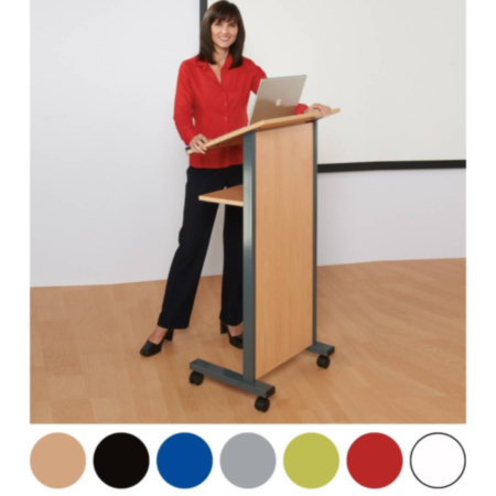 Panel Front Mobile Lectern with Locking Castors