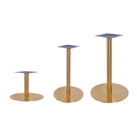 Zeus Vintage Brass Steel Large Cafe Bistro Table Base - 3 Sizes
