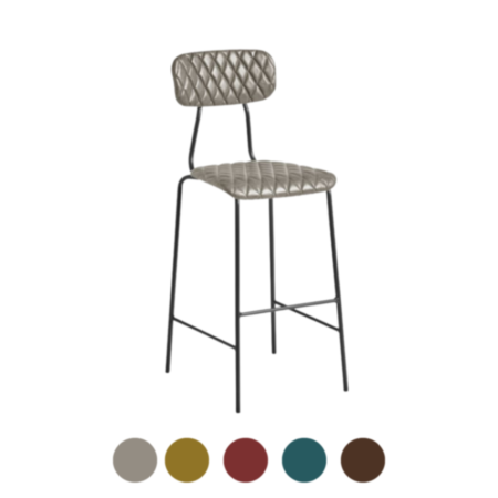 Indoor Kara Diamond Stitched Vintage Cafe Bistro Bar Stool