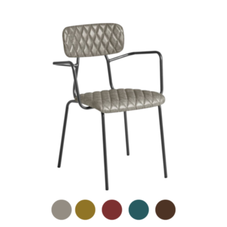 Kara Diamond Stitched Vintage Cafe Bistro Chair