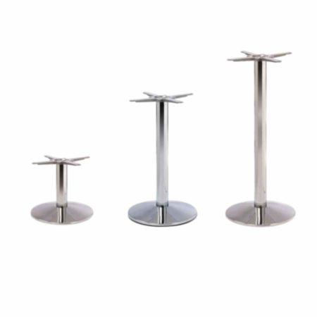 Dome Chrome Cast Iron Indoor Small Cafe Bistro Table Base - 3 Sizes