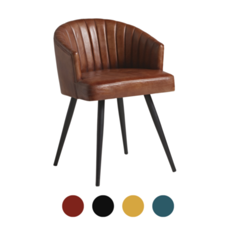 Brooklyn Vintage Leather Cafe Bistro Tub Chair 