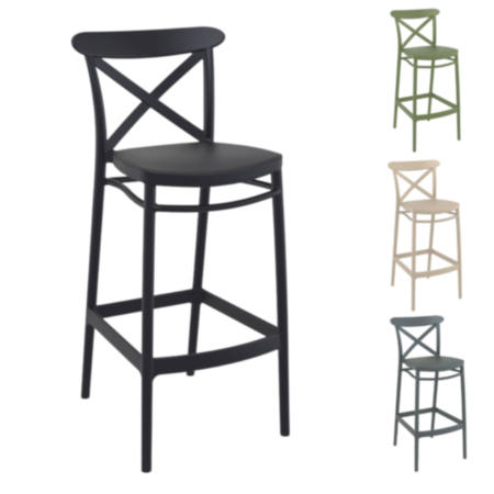 Cross Polypropylene Cafe Bistro Bar Stool