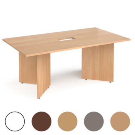 Arrowhead Rectangular Office Boardroom Table with Power Module Cut-Out