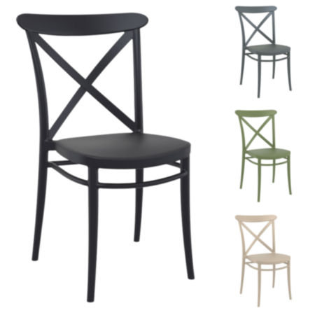 Cross Polypropylene Cafe Bistro Chair 