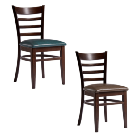 Sheldon Wooden Faux Leather Cafe Bistro Chair