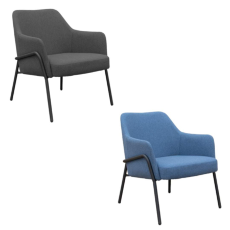 Corby Low Back Office Reception Chair with Black Metal Frame