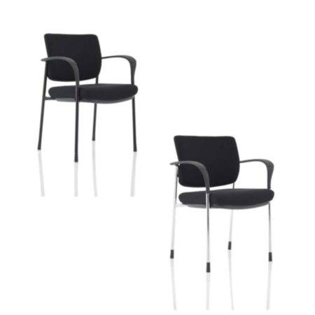 Brunswick Deluxe Black Fabric Waiting Room Arm Chair