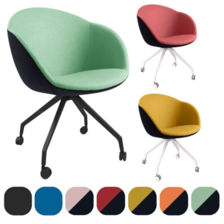 Joss Reception Lounge Chair Pyramid Base with Castors