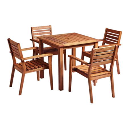 More All Wood Outdoor Dining Set - Square Table 