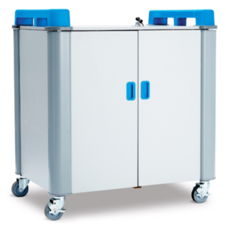 LapCabby 32-Device Mobile AC Charging Trolley-Blue