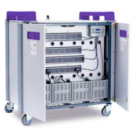 LapCabby 32-Device Mobile AC Charging Trolley-Purple