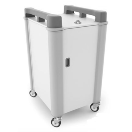 LapCabby 10V Vertical Laptop Store and Charging Trolley - Charcoal