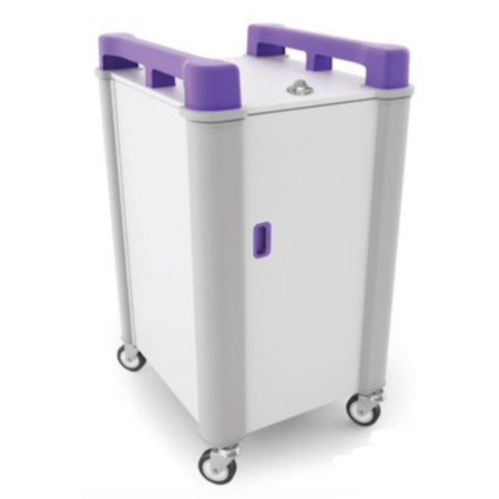 LapCabby 10V Vertical Laptop Store &amp; Charging Trolley - Purple