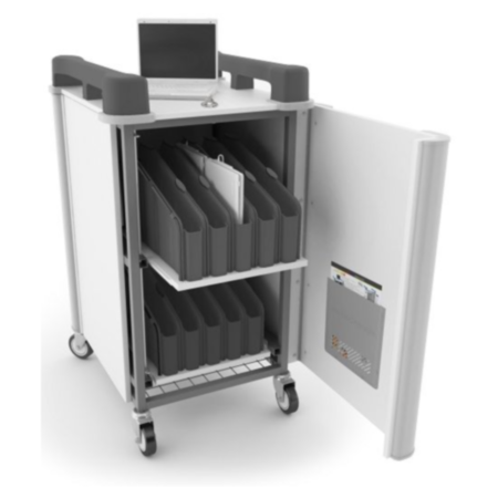 LapCabby Mini 20V Laptop Storage and Charging Trolley - Charcoal