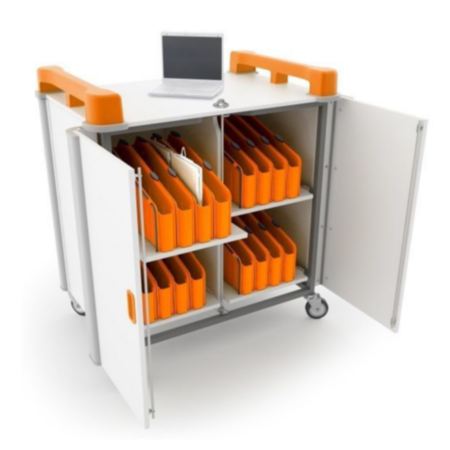 LapCabby Mini 32V Laptop Storage &amp; Charging Trolley- Orange