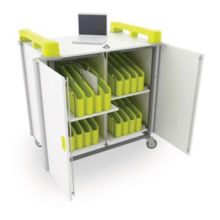LapCabby Mini 32V Laptop Storage &amp; Charging Trolley-Lime