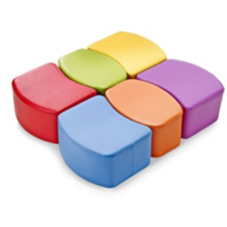Children&#039;s Wipe Clean Modular Seating Pouffe - Set of 6