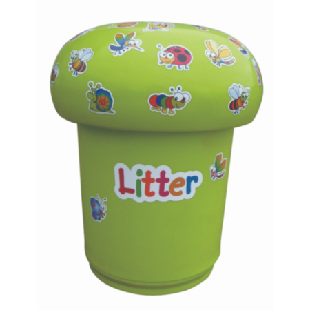 School Playground Mushroom Theme Litter Bin