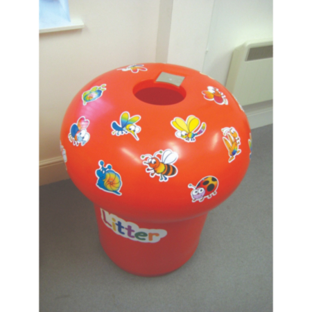 School Playground Mushroom Theme Litter Bin