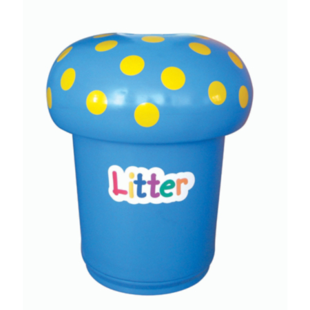 Playground Mushroom Litter Bin with Litter Letters