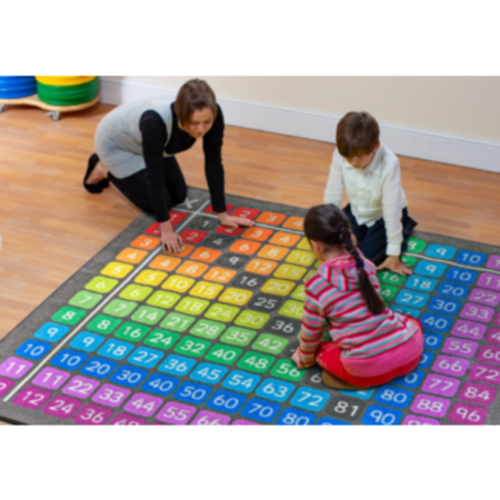 Large Classroom 100 Square Multiplication Grid Carpet