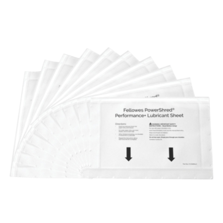Fellowes PowerShred Performance+ Lubricant Sheets (Pack 10) 4025601