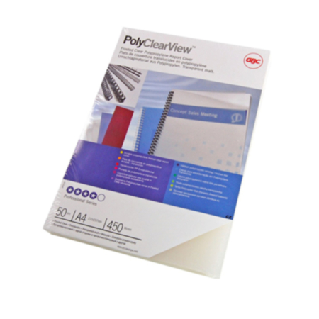 GBC Polypropylene Binding Covers A4 200 Micron Frost Clear (Pack 100) 2100536E