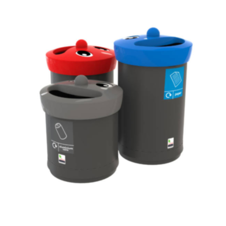 Outdoor Recycled Plastic Red Novelty Face Bin - 52L