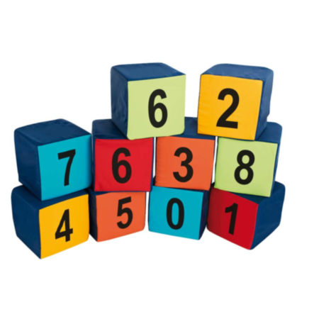 Children&#039;s Numbered Seating Cubes Cushions - Set of 10