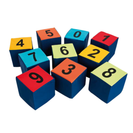 Children&#039;s Numbered Seating Cubes Cushions - Set of 10