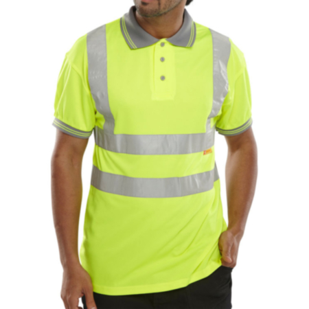 Beeswift Short Sleeve High-Visibility Polo Shirt Saturn Yellow Large BPKSENSYL