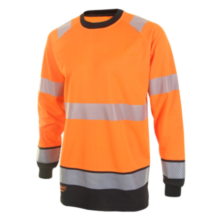 Beeswift Two Tone High-Visibility Long Sleeve T-Shirt Orange/Black XL HVTT005ORBLXL