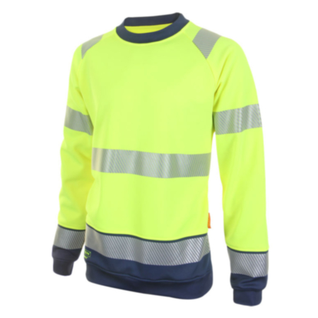 Beeswift Two Tone High-Visibility Sweatshirt Saturn Yellow/Navy Blue Large HVTT020SYNL