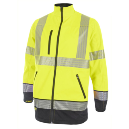 Beeswift Two Tone High-Visibility Soft Shell Jacket Saturn Yellow/Navy Blue Large HVTT040SYNL