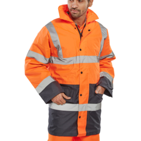 Beeswift Two Tone High-Visibility Traffic Jacket Orange/Black 4XL TJSTTENGORN4XL