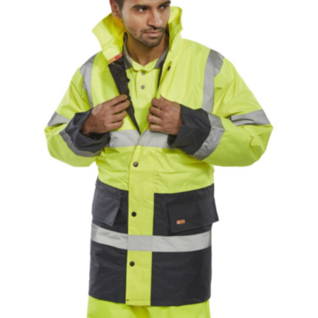 Beeswift Two Tone High-Visibility Traffic Jacket Saturn Yellow/Navy Blue Large TJSTTENGSYNL