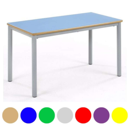 Metalliform Premium Coloured Rectangular Chunky Classroom Table