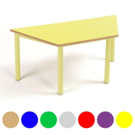 Metalliform Premium Coloured Trapezoidal Chunky Classroom Table