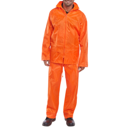 Beeswift Nylon B-Dri Weatherpoof Suit Orange Medium NBDSORM