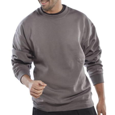 Beeswift Polycotton Sweatshirt Grey XL CLPCSGYXL