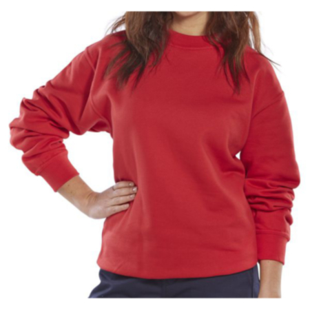 Beeswift Polycotton Sweatshirt Red 3XL CLPCSREXXXL