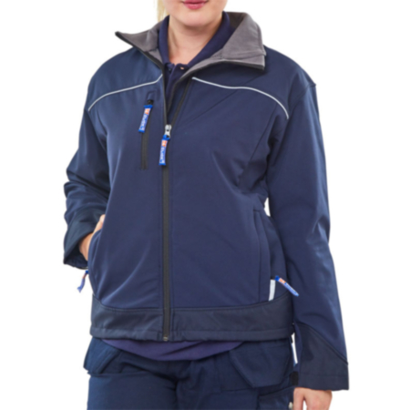 Beeswift Ladies Soft Shell Jacket Navy Blue S/10 LSSJNS